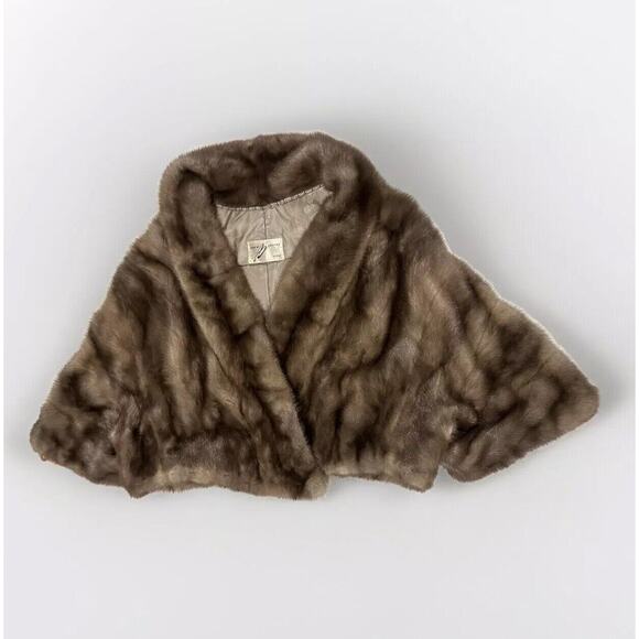 Mink Fur Coat Blue‎ Iris Mink Stole Shaw Coat size small - Picture 1 of 16